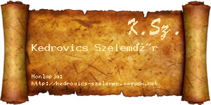 Kedrovics Szelemér névjegykártya